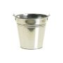 Decorative zinc bucket DEVIS with handle, silver, 6"/16cm, Ø8"/20cm