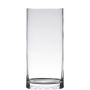Cylindrical flower vase SANSA EARTH, clear, 14"/35cm, Ø4.7"/12cm