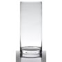 Cylindrical flower vase SANSA EARTH, clear, 14"/35cm, Ø6"/15cm