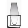 Large vase made of glass CHINAJA with metal stand, clear, 24"/61cm, Ø11"/29cm