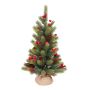 Artificial Fir tree HANKA, cones, fruits, jute sack, 45cm, Ø25cm