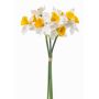 Artificial bouquet of daffodils, BROZIN, white and yellow, 40cm