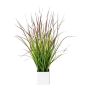 Artificial grass Cogongrass SANZA in decorative pot, green-red, 18"/45cm