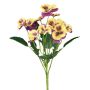 Artificial flower Pansy ZELKARO, spike, mauve-yellow, 14"/35cm