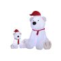 XXL decorative Polar bears CASIMARO, inflatable, plush, LEDs, white, 5ftx6ftx6ft/165x170x183cm