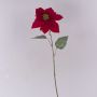 Artificial velvet poinsettia LIBASSE, dark red, 65cm