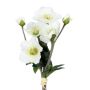 Bunch of artificial Christmas roses TRUNDE, white, 14"/35cm