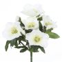 Plastic Christmas rose TRUNDE, white, 10"/25cm