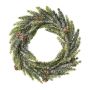 Decorative wreath Spruce HOBRA, cones, snow-covered, green, Ø10"/25cm