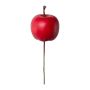 Decorative apple NIPON with stem, 6 pieces, red matt, 1.4"/3,5cm