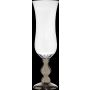 Large champagne glass PIYA on foot, clear-silver, 3ft/90cm, Ø11"/29cm
