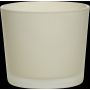 Large glass tealight holder ALENA FROST, beige matt, 3.5"/9cm, Ø4"/10cm