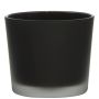 Large glass tealight holder ALENA FROST, black matt, 3.5"/9cm, Ø4"/10cm