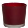 Flower pot made of glass ALENA FROST, red matt, 4.9"/12,5cm, Ø5.7"/14,5cm