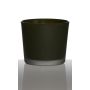 Large ALENA FROST tea light glass, dark green mat, 3.5"/9cm, Ø3.9"/10cm