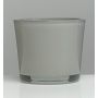 Flower pot made of glass ALENA, grey, 4.3"/11cm, Ø4.5"/11,5cm