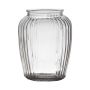 Glass vase NOLAN, vertical stripes, clear, 8"/19,5cm, Ø6.1"/15,5cm