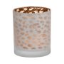Tealight jar SENGA, leopard pattern, gold matt, 4.9"/12,5cm, Ø4"/10cm