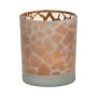 Tealight jar SENGA, giraffe pattern, gold matt, 3.1"/8cm, Ø2.8"/7cm