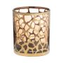 Tealight jar SENGA, giraffe pattern, gold, 4"/10cm, Ø3.5"/9cm