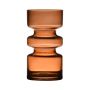 TAMLIN decorative glass vase, orange-brown-clear, 17cm, Ø9cm