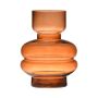 TAMLIN decorative glass vase, orange-brown-clear, 15 cm, Ø 9 cm