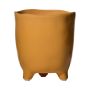 Planter CATIA with feet, ceramic, orange-brown, 4"/10cm, Ø4.7"/12cm