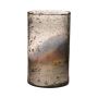 Glass table vase GOLIAT, antique silver, 10"/25cm, Ø5.9"/15cm