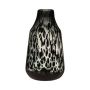 RUSSELL flower vase, glass, leopard print, black-beige-clear, 30cm, Ø17.5cm