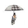 Hanging Santa Claus SISSON with Schirm, LEDs, grey-white, 77cm, Ø70cm