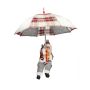 Hanging Santa Claus SISSON with Schirm, LEDs, grey-red, 60cm, Ø50cm
