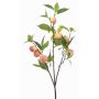 Artificial peach branch BLORIX with fruit, peach, 33"/85cm
