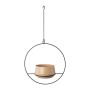 Metal hanging pot QUINLEE, metal ring, beige-black, 14"x7"x28"/36x18x70cm