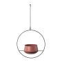 Metal hanging pot QUINLEE, metal ring, berry-black, 14"x7"x28"/36x18x70cm