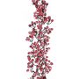 Decorative garland snowberry ZENMIR, snow-covered, red, 6ft/185cm, Ø10"/25cm