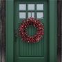 Decorative wreath ZENMIR with snowberry, cones, red, Ø24"/60cm
