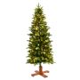 Slender Artificial Christmas tree OULU SPEED, LEDs, 6ft/180cm, Ø28"/70cm