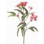 Artificial eucalyptus branch WANARA with flowers, pink, 100 cm, Ø 2–6 cm