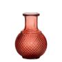 Bottle vase DONKA, red-transparent, 4.5"/11.5cm, Ø3.3"/8.5cm