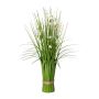 Artificial lamp cleaner grass bundle 'JIRVO' with flowers and panicles, white, 20"/50cm