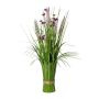 Artificial flower arrangement: JIRVO lamp cleaner grass bundle with flowers and panicles, purple-pink, 20"/50cm