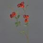 Artificial cabbage rose branch LORRAINE, Eco Collection, red-orange, 26"/65cm, Ø1"/2,5cm