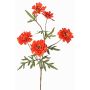 Decorative branch Chrysanthemum PRUDENCE, Eco Collection, red-orange, 30"/75cm, Ø2"-2.6"/5-6.5cm
