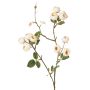 Artificial cabbage rose branch LORRAINE, Eco Collection, cream-yellow, 26"/65cm, Ø1"/2,5cm