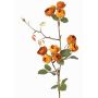 Artificial cabbage rose branch LORRAINE, Eco Collection, yellow-orange, 24"/60cm, Ø1.2"/3cm