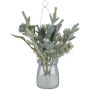 Artificial fir and cedar hanging plant JUROL in glass, mistletoe, snow-covered, white-green, 7.5"/19cm