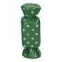 Square single stem vase in the shape of a sweet AMIEL made of ceramic, with polka dots, green-white, 1.8"x1.8"x4.5"/4,5x4,5x11,5cm