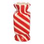 Square single stem vase in the shape of a sweet AMIEL made of ceramic, with diagonal lines, red-white, 3.5"x3.5"x8"/9x9x20cm