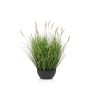Artificial fountain grass WALERIAN in decorative bowl, with panicles, green, 24"/60cm