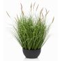 Artificial fountain grass WALERIAN in decorative bowl, with panicles, green, 24"/60cm